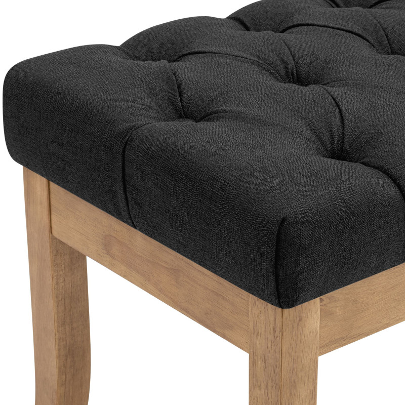 Banc capitonné gris anthracite 100x38x46 cm Volai  - 5