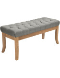 Banc capitonné gris clair 100x38x46 cm Volai