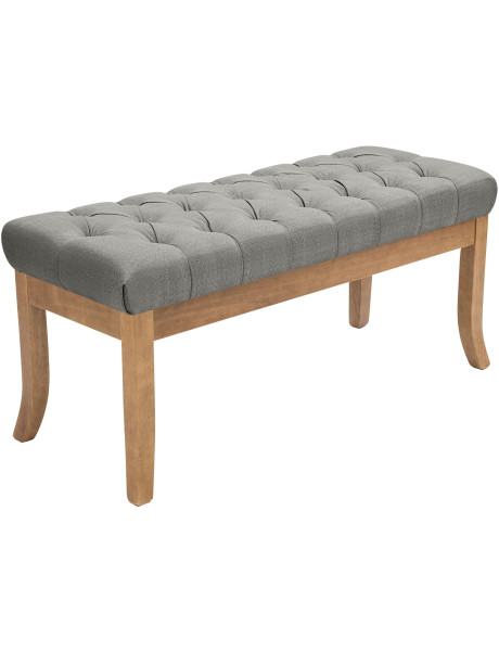 Banc capitonné gris clair 100x38x46 cm Volai  - 1