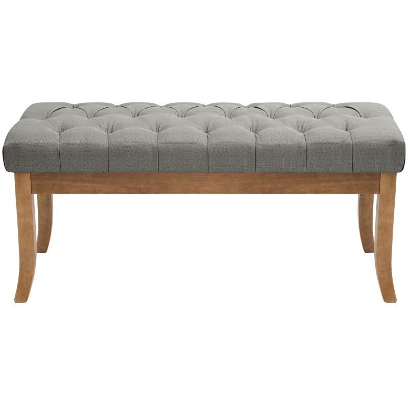 Banc capitonné gris clair 100x38x46 cm Volai  - 2