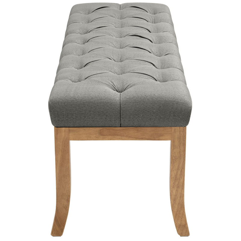 Banc capitonné gris clair 100x38x46 cm Volai  - 3