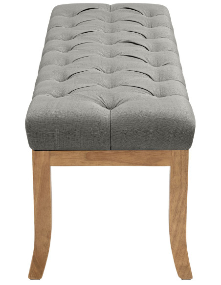 Banc capitonné gris clair 100x38x46 cm Volai  - 3