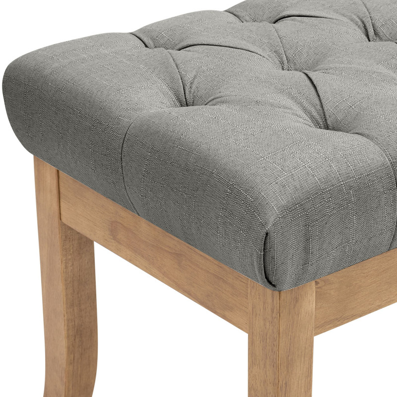 Banc capitonné gris clair 100x38x46 cm Volai  - 5