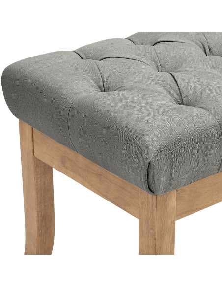 Banc capitonné gris clair 100x38x46 cm Volai  - 5