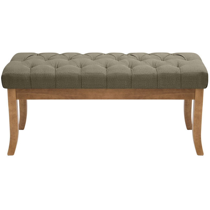 Banc capitonné taupe en tissu 100x38x46 cm Volai  - 2