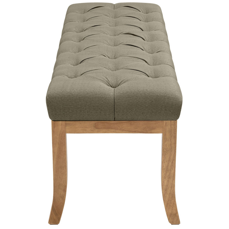 Banc capitonné taupe en tissu 100x38x46 cm Volai  - 3