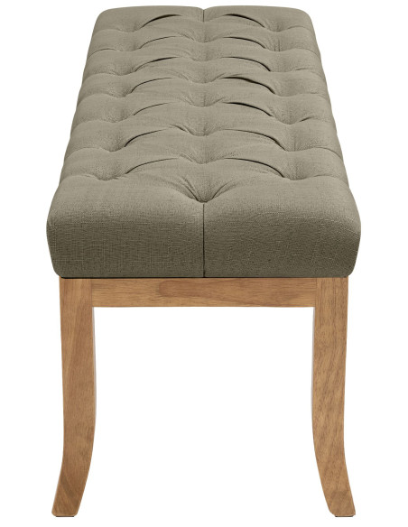 Banc capitonné taupe en tissu 100x38x46 cm Volai  - 3