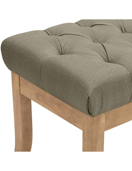 Banc capitonné taupe en tissu 100x38x46 cm Volai  - 5