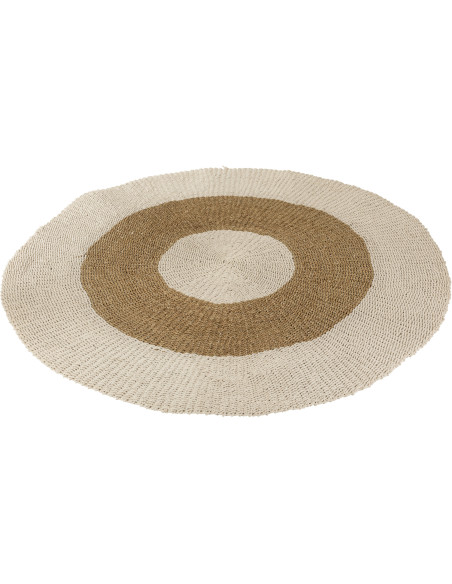 Tapis Rond XL Glova 200x200 en Jonc de mer Blanc Naturel - 1