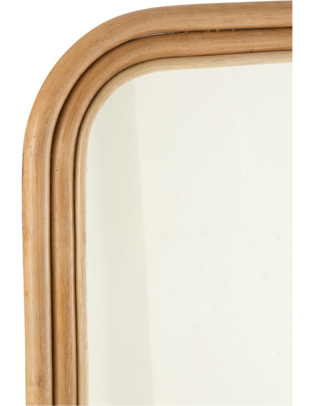 Miroir Mural Rectangulaire Ellen en Rotin Naturel - 2