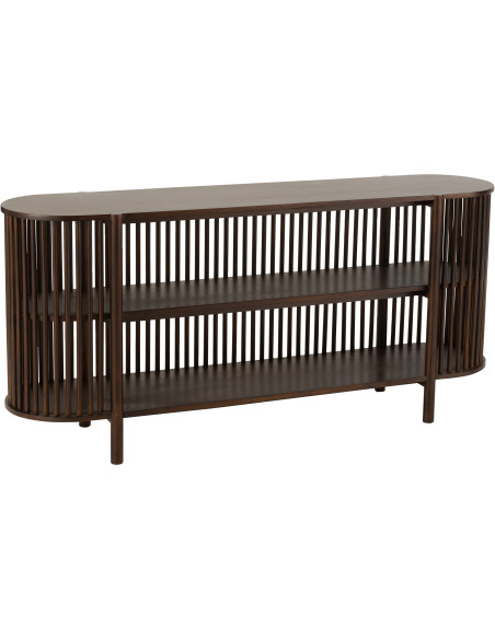 Console Ovale 2 étagères Conie en Bois de manguier Marron - 1