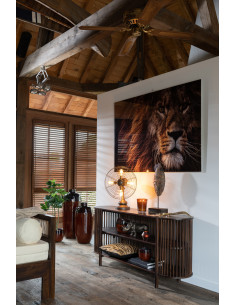 Console Ovale 2 étagères Conie en Bois de manguier Marron - 1 2