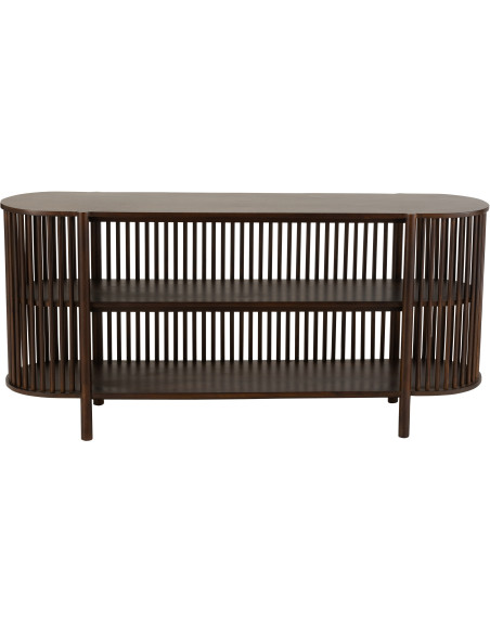 Console Ovale 2 étagères Conie en Bois de manguier Marron - 3