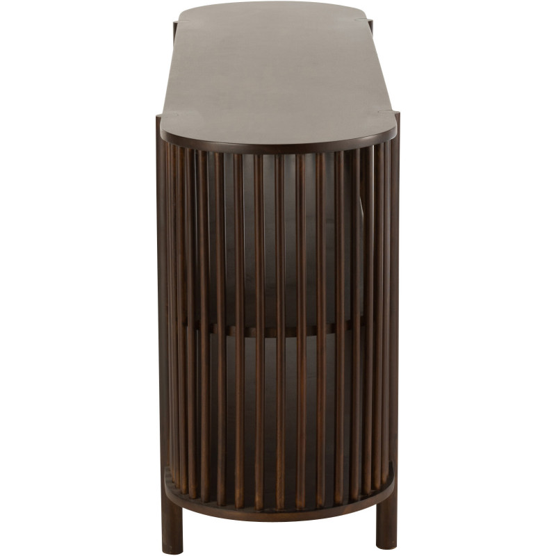 Console Ovale 2 étagères Conie en Bois de manguier Marron - 4