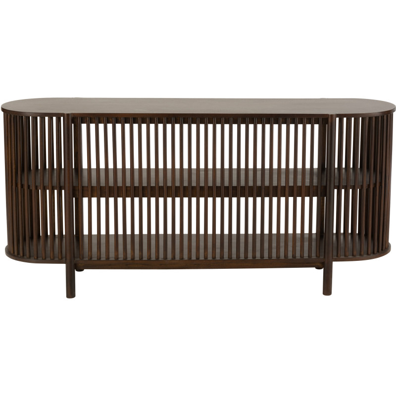 Console Ovale 2 étagères Conie en Bois de manguier Marron - 5