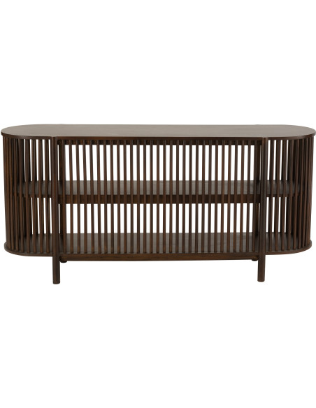 Console Ovale 2 étagères Conie en Bois de manguier Marron - 5