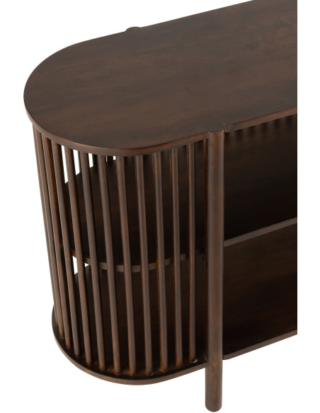 Console Ovale 2 étagères Conie en Bois de manguier Marron - 7