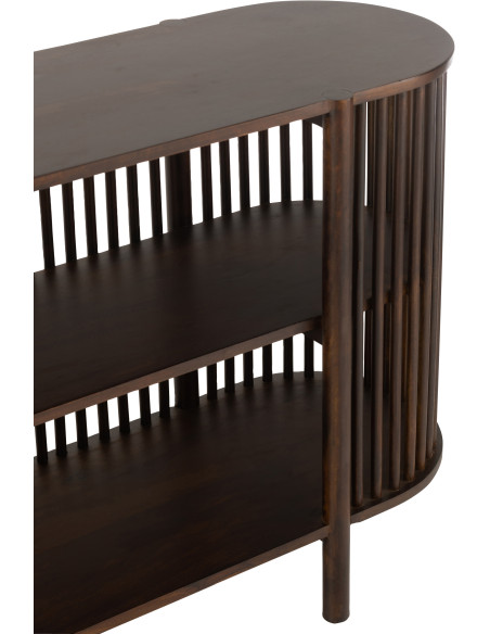 Console Ovale 2 étagères Conie en Bois de manguier Marron - 8