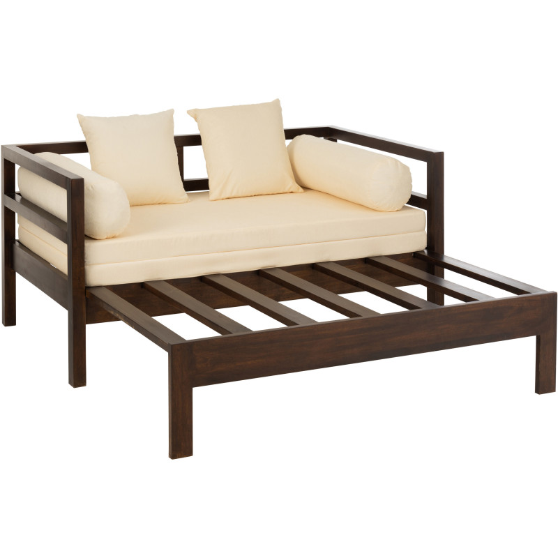 Canapé Daybed en bois de manguier marron 163 cm - 11
