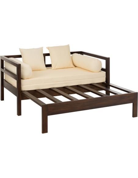 Canapé Daybed en bois de manguier marron 163 cm - 11