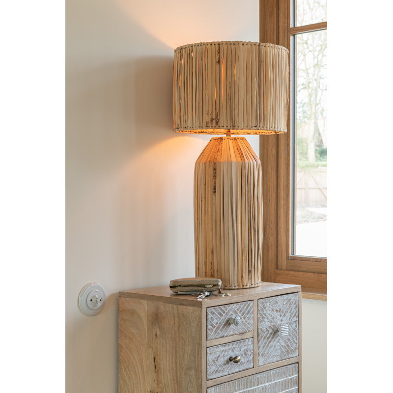 Lampe à poser XL Hanna en Feuille de bananier Naturel - 8