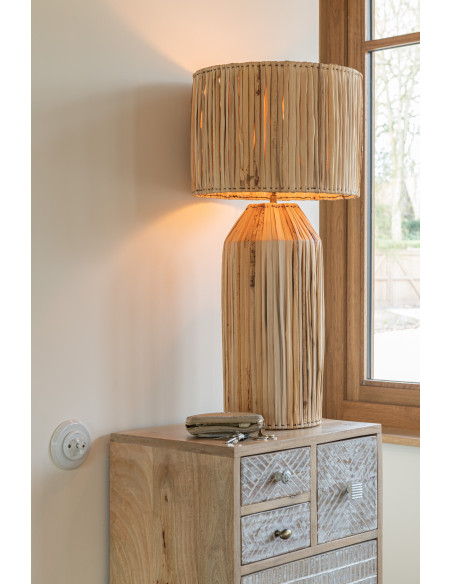 Lampe à poser XL Hanna en Feuille de bananier Naturel - 8