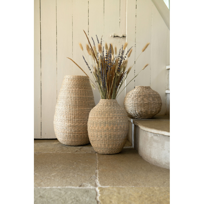 Vase Boule Klira Hauteur 20 cm en Bambou Jacinthe d'eau Naturel - 2