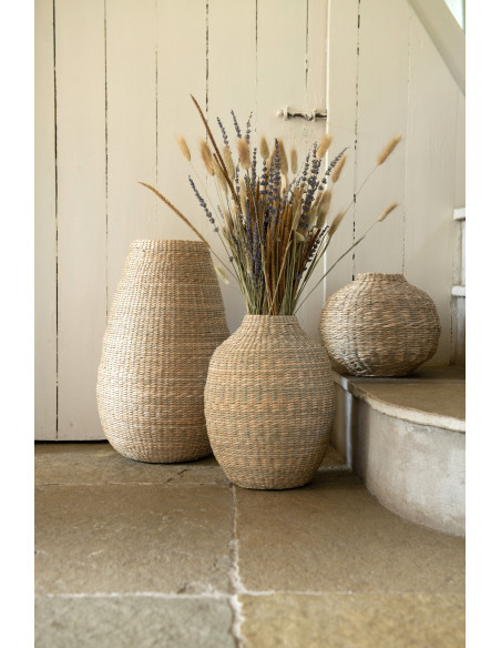 Vase Boule Klira Hauteur 20 cm en Bambou Jacinthe d'eau Naturel - 2
