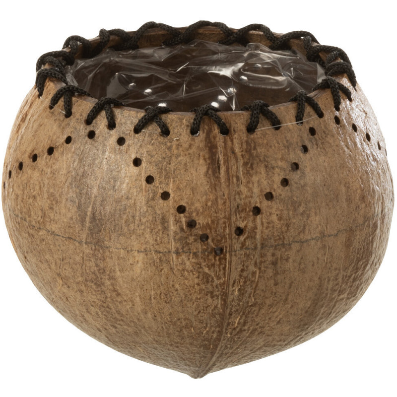 Cache-pot en Noix de coco Natuel Gamal Diamètre 14 cm - 1