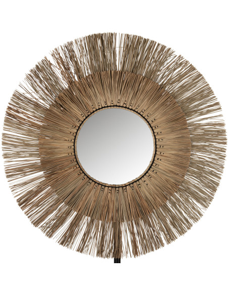 Miroir Mural Rond XXL Mendi en Herbe Naturel - 1