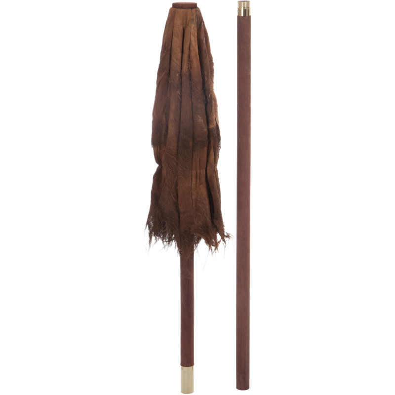 Parasol Rond 150 cm en Feuille de cocotier Marron Bois Julian - 2