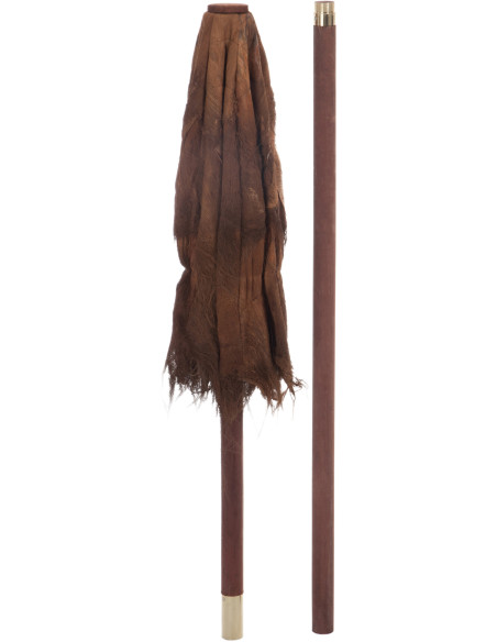 Parasol Rond 150 cm en Feuille de cocotier Marron Bois Julian - 2