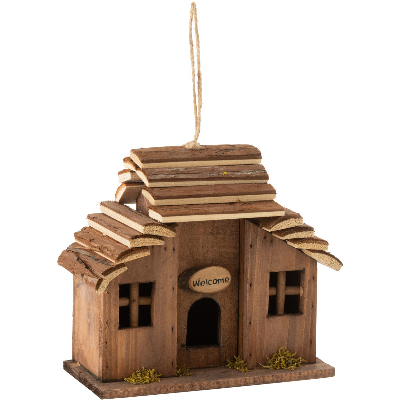 Nichoir original Chalet à suspendre en Bois de sapin Marron Kaley J-Line - 1