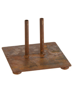 Pied double pour décoration de jardin 15 cm en Métal Rouillé Jardin d'antan - 1