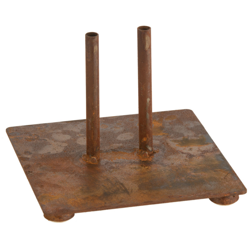 Pied double pour décoration de jardin 15 cm en Métal Rouillé Jardin d'antan - 1