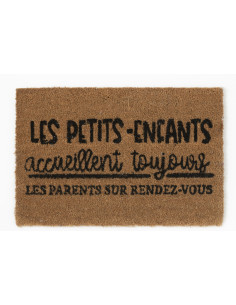 Paillasson original extérieur 60x40 en Coco Naturel Noir Petits-Enfants - 1