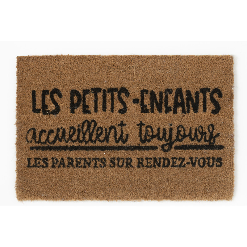 Paillasson original extérieur 60x40 en Coco Naturel Noir Petits-Enfants - 1