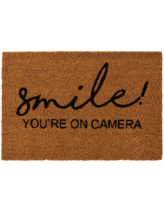 Paillasson original extérieur 60x40 en Coco Naturel Noir Smile - 1