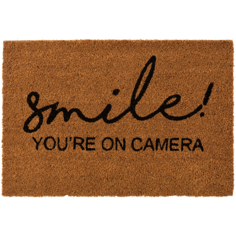 Paillasson original extérieur 60x40 en Coco Naturel Noir Smile - 1