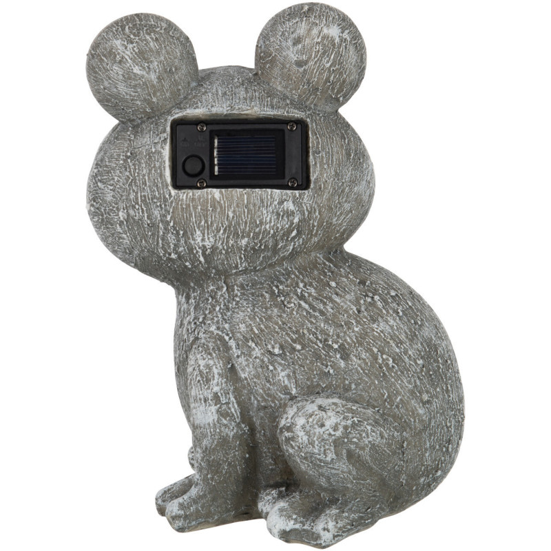 Statue Grenouille Solaire Hauteur 22 cm en Résine Gris Mendel J-Line - 2