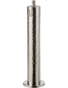 Torche de jardin design à poser Hauteur 65 cm en Acier inoxydable Argenté Effet martelé Nizar - 1