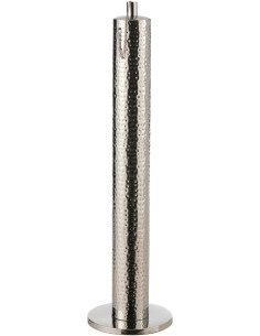 Torche de jardin design à poser Hauteur 85 cm en Acier inoxydable Argenté Effet martelé Nizar - 1