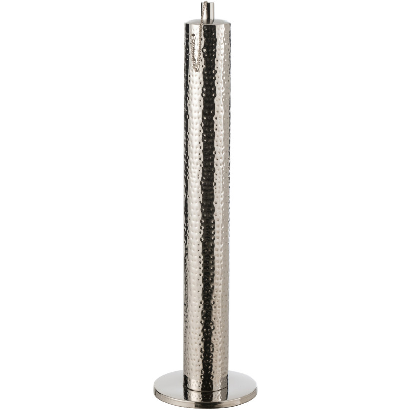 Torche de jardin design à poser Hauteur 85 cm en Acier inoxydable Argenté Effet martelé Nizar - 1