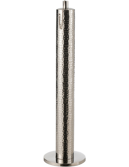 Torche de jardin design à poser Hauteur 85 cm en Acier inoxydable Argenté Effet martelé Nizar - 1