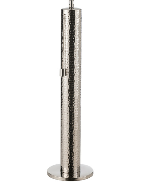 Torche de jardin design à poser Hauteur 85 cm en Acier inoxydable Argenté Effet martelé Nizar - 2