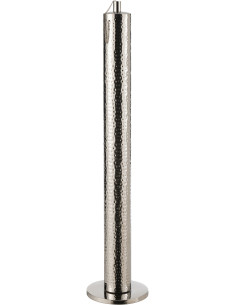 Torche de jardin design à poser Hauteur 105 cm en Acier inoxydable Argenté Effet martelé Nizar - 1