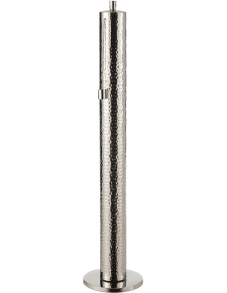 Torche de jardin design à poser Hauteur 105 cm en Acier inoxydable Argenté Effet martelé Nizar - 2