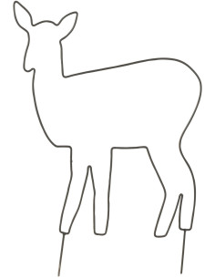 Décoration de jardin design Cerf 46x75 en Métal Noir Jardin moderne - 1