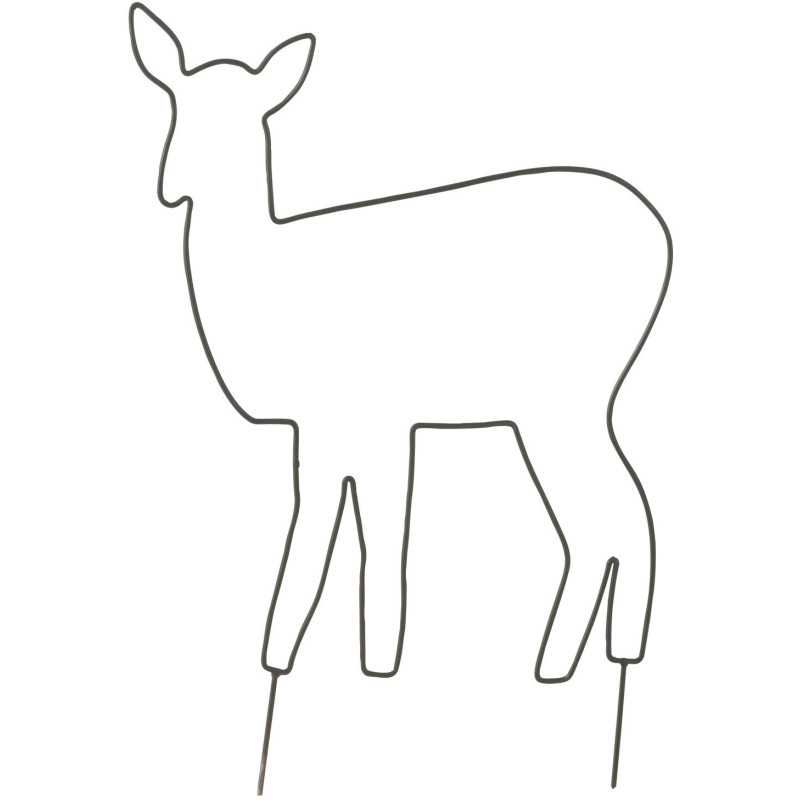 Décoration de jardin design Cerf 46x75 en Métal Noir Jardin moderne - 1