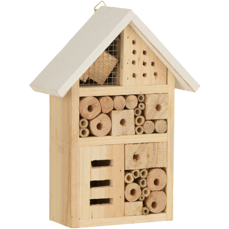 Hôtel à insectes Hauteur 25 cm en Bois de pin Naturel Femi - 1